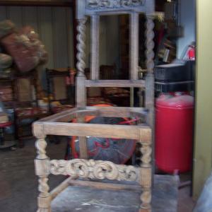 Wood Carving Dining Chair Refinish & Reupholstery